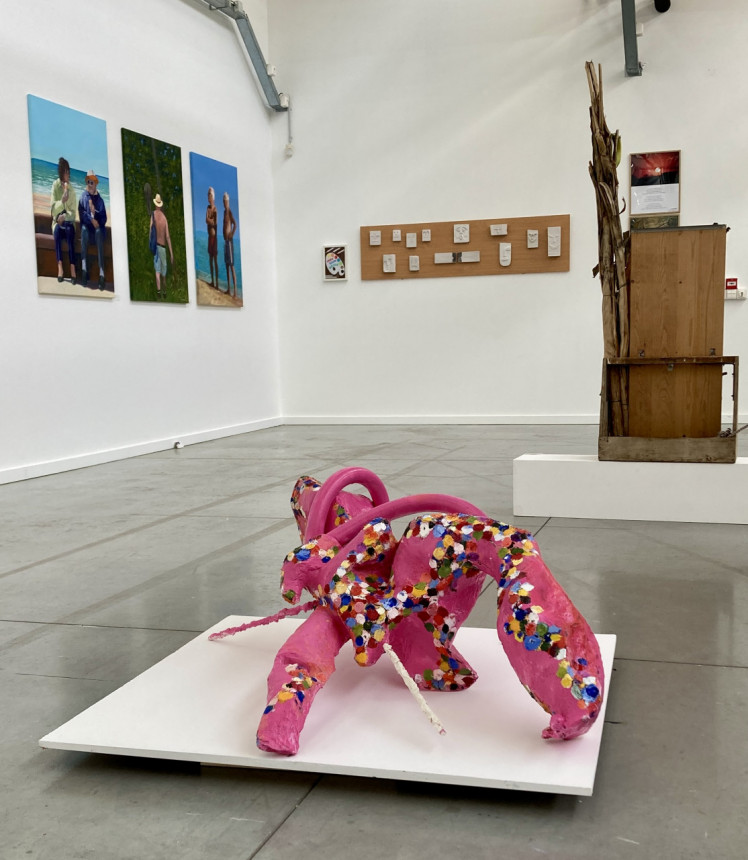 Papier maché acryl sculpture