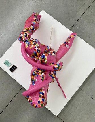 Papier maché acryl sculpture